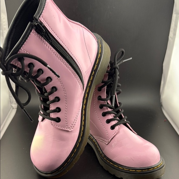 Dr. Marten’s Pink Leather Kids Boots - Picture 2 of 5